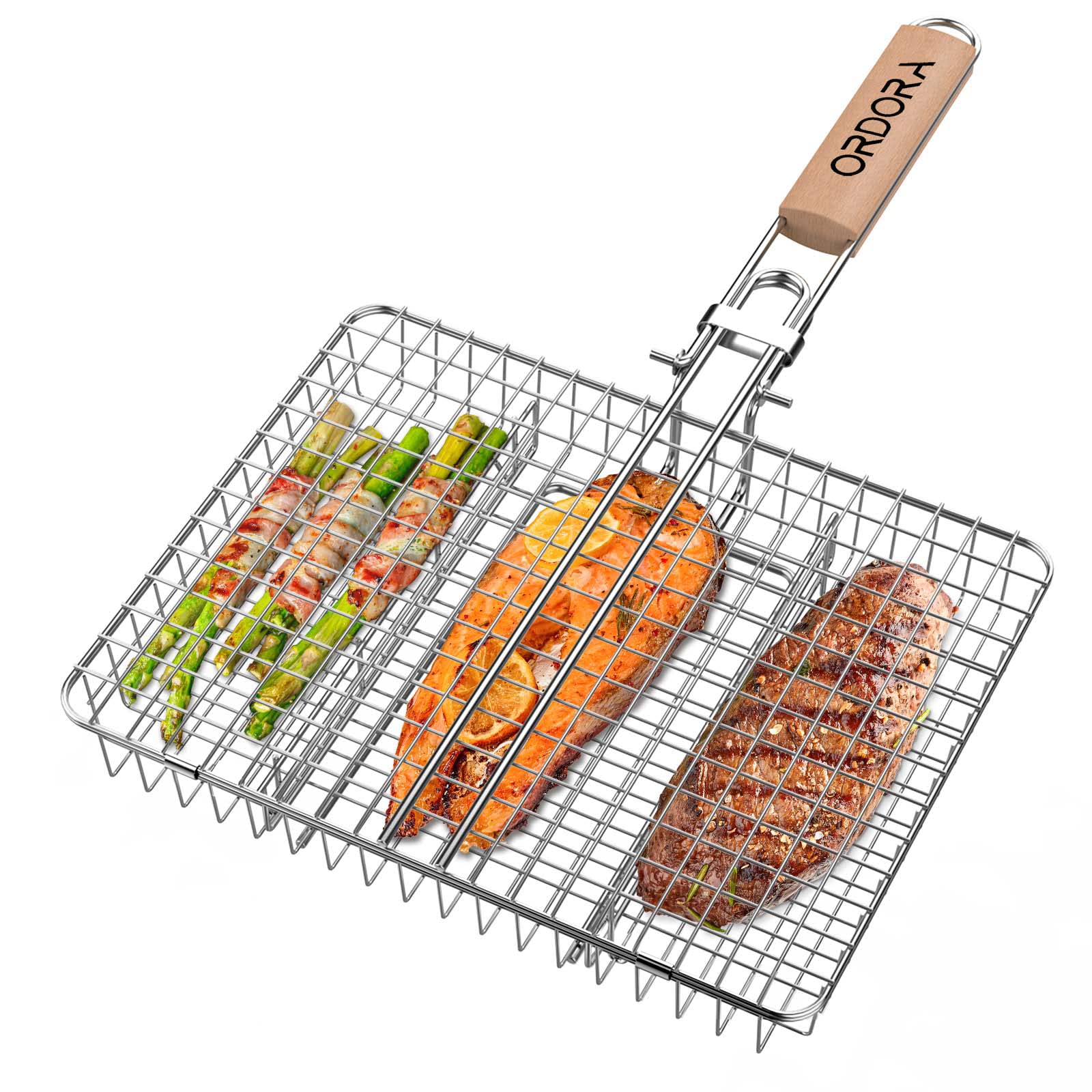Grilling Basket, Foldable Stainless Steel BBQ Grill Basket - Image 2