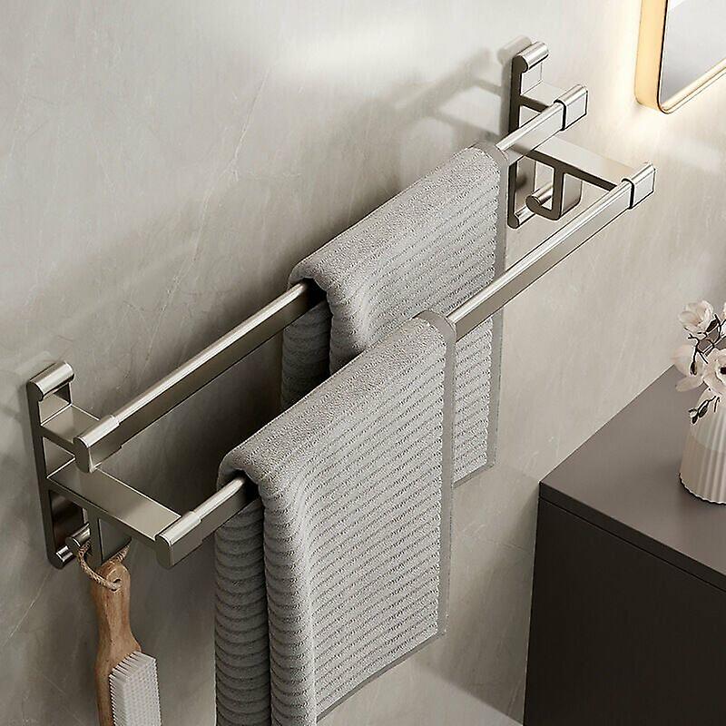 1pc Self-Adhesive Metal Towel Rack - Image 2