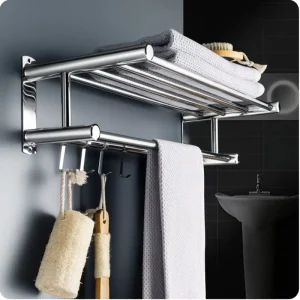 Double Layered Stainless Steel Towel Rack
