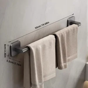 Space Aluminum and Plastic Bath Towel Bar